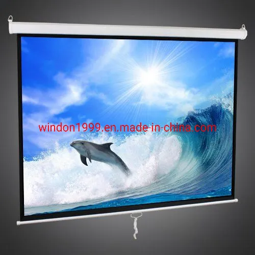 1: 1 Format China Projector Screen/Manual Screen Projector with Fiberglass Matte White