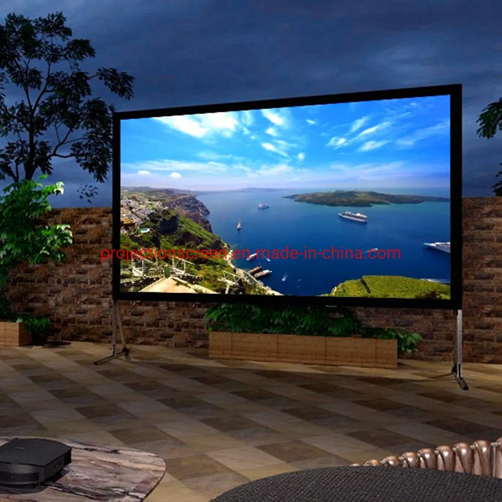100 Inch Portable Fast Folding Screen 4K Ultra HD 3D Outdoor Indoor Projector Screen 16: 9 with Stand Bracket