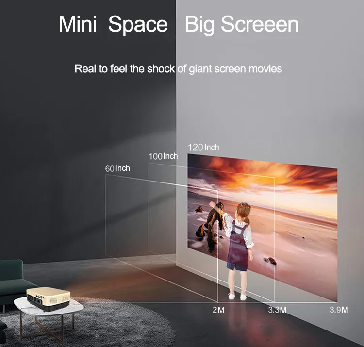 1080P 4K Laser Mobile Smart Android Home Theater HD LED Projectors