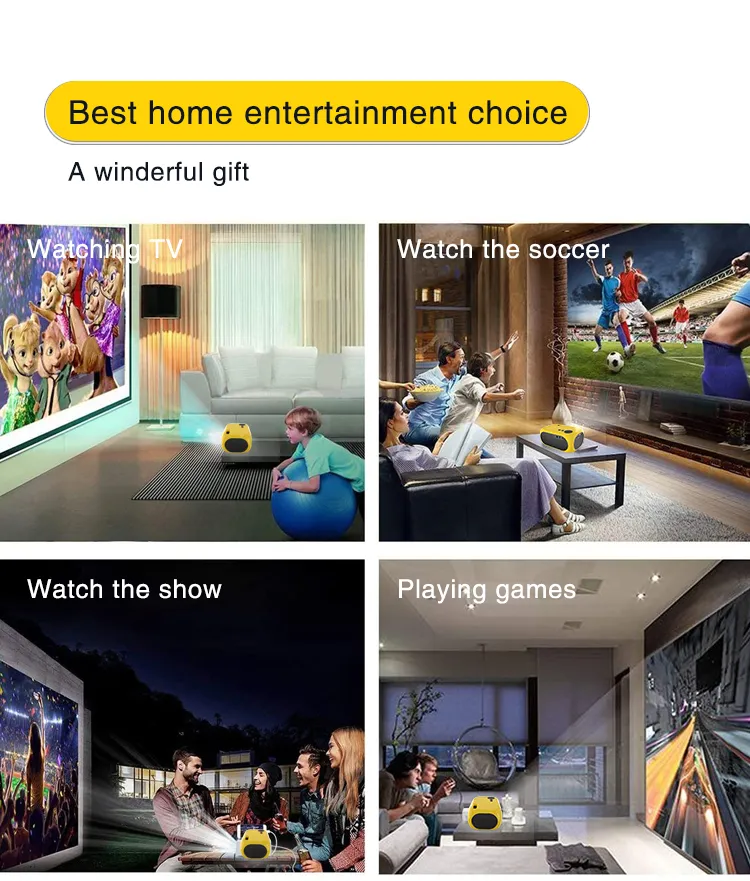 1080P High Quality Galaxy Projector Pico Mobile Small LED Home Theater Projector