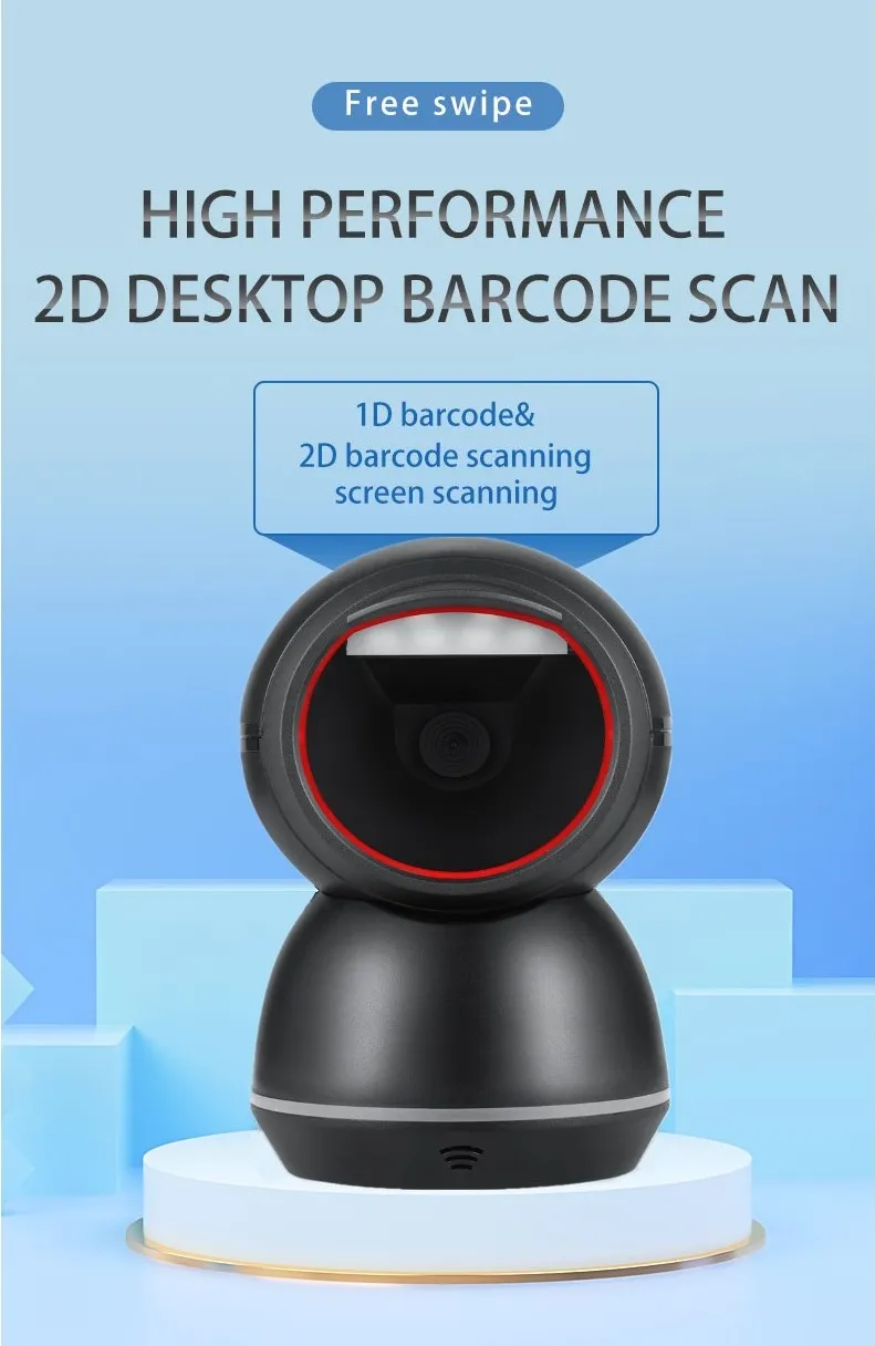 2D Reading Performance Omni Directional Barcode Scanner Laser Lines High Speed Decoding 1d Barcode Reader