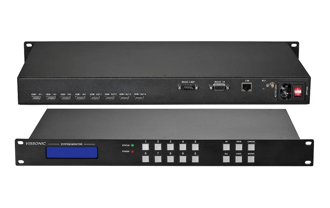 4kx2K HDMI 4X4 Matrix Switcher Support HDMI1.4 Hdcp1.4 Video Wall Controller with Software