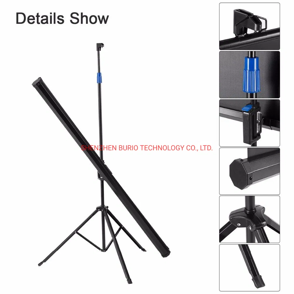 60" -150" Wholesale Portable Projector Screens on Tripod HD 1080P Floor Standing Projection Screen
