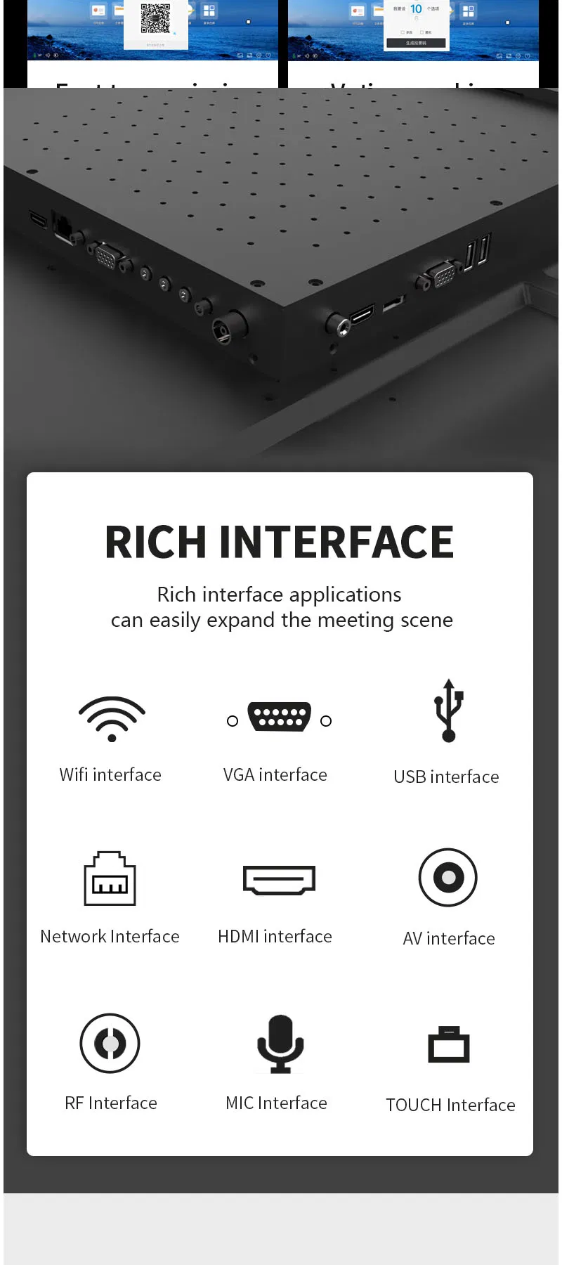 86 Inch 4K 3840X2160 Electronic Touch Screen Active Smart Board Interactive Electronic Whiteboard White Board