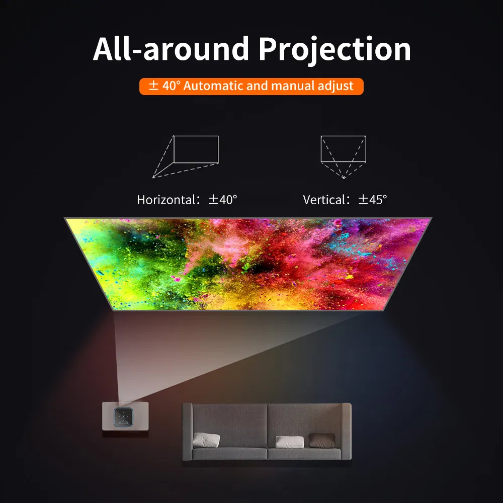 Android Smart LED DLP Portable Cheap Wi-Fi Projector for Business-D042
