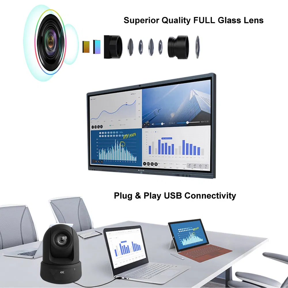 Anxinshi 4K UHD 20X Optical Zoom PTZ IP/HDMI/SDI 3 in 1 Video Conference Camera