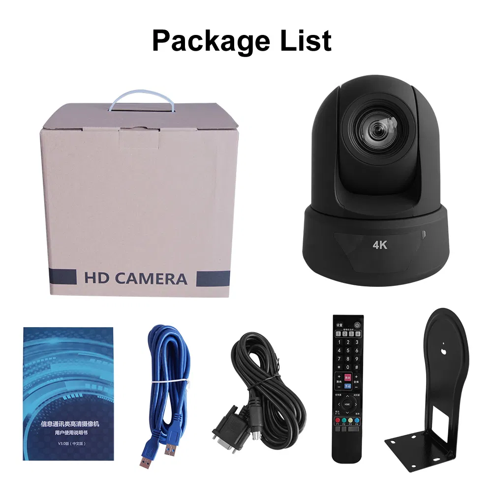 Anxinshi 4K UHD 20X Optical Zoom PTZ IP/HDMI/SDI 3 in 1 Video Conference Camera