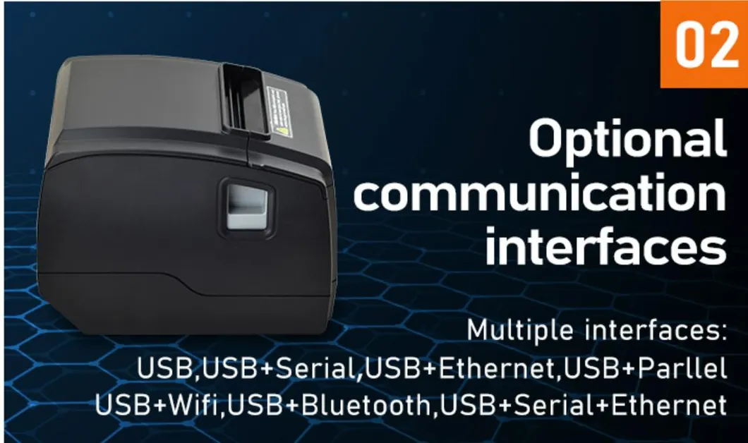 Auto Cutting USB Serial LAN Port Receipt Printer 80mm Thermal POS Printer