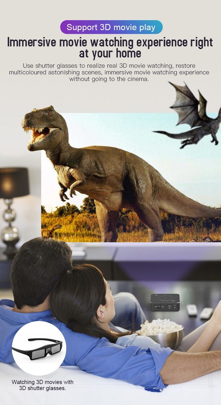 C99 Mobile Theater Touch Control Panel Android 9.0 4K 3D DLP Mini Pocket Projector