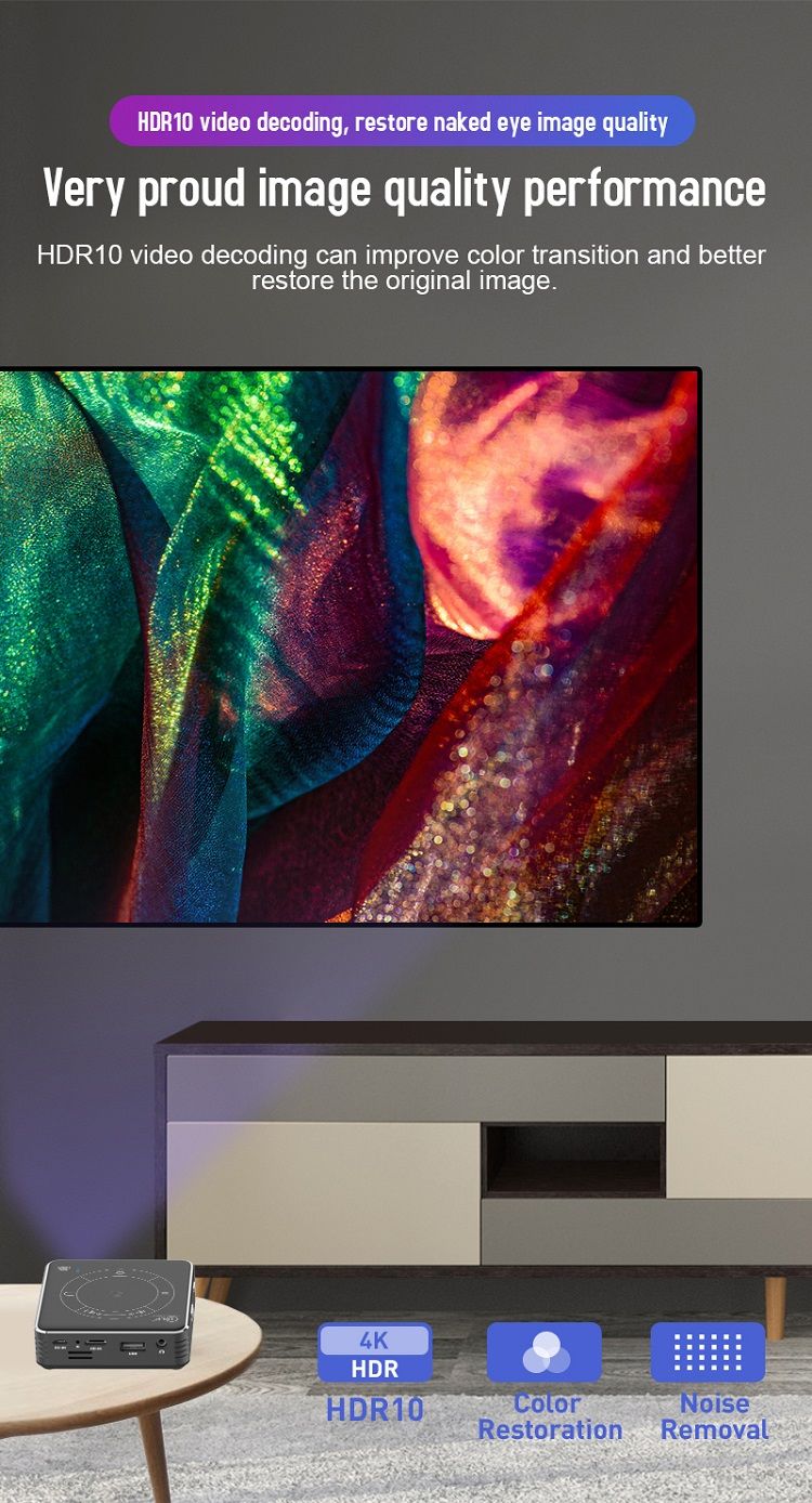 C99 Mobile Theater Touch Control Panel Android 9.0 4K 3D DLP Mini Pocket Projector