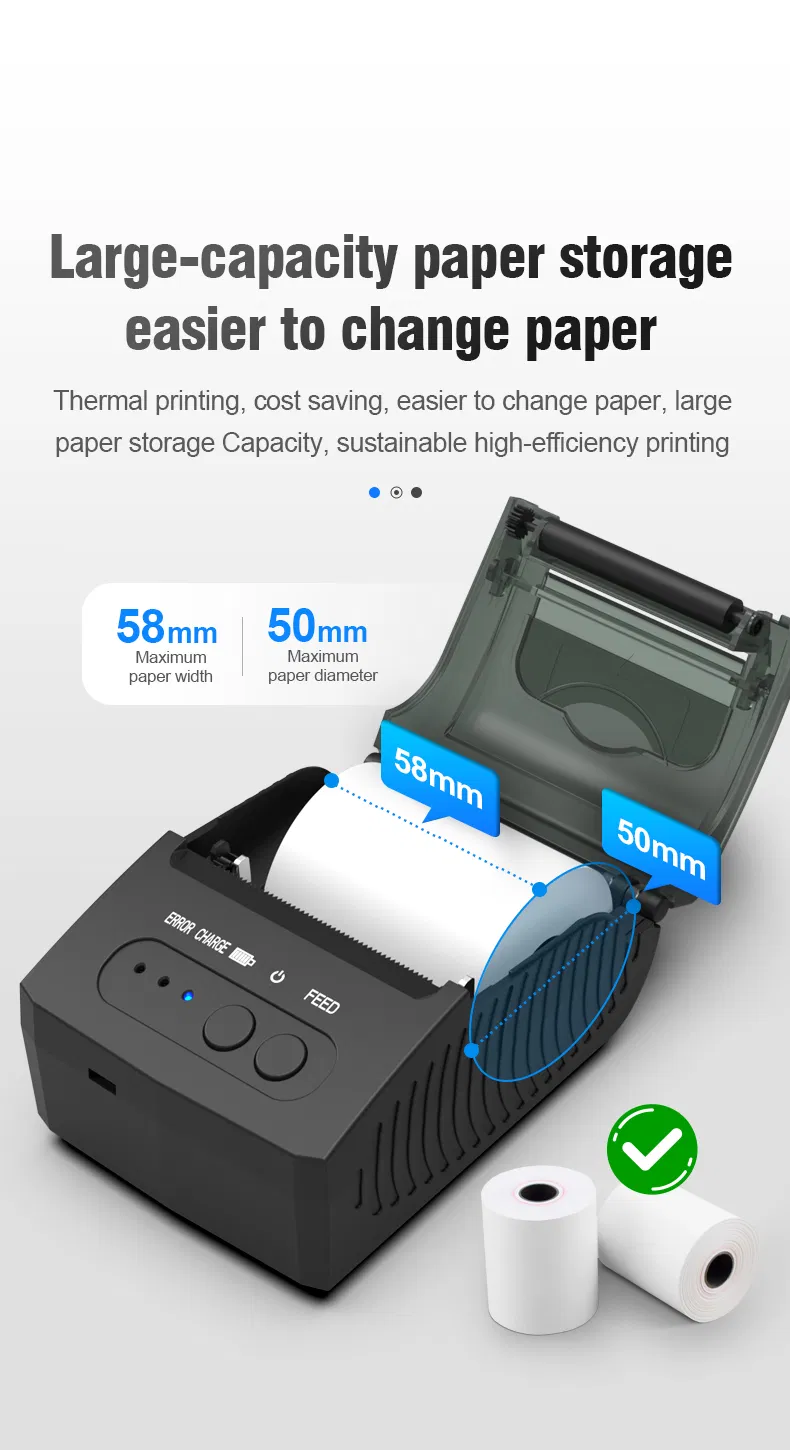 Cheap 58mm Wireless Bluetooth Mobile Receipt Barcode Portable Printer