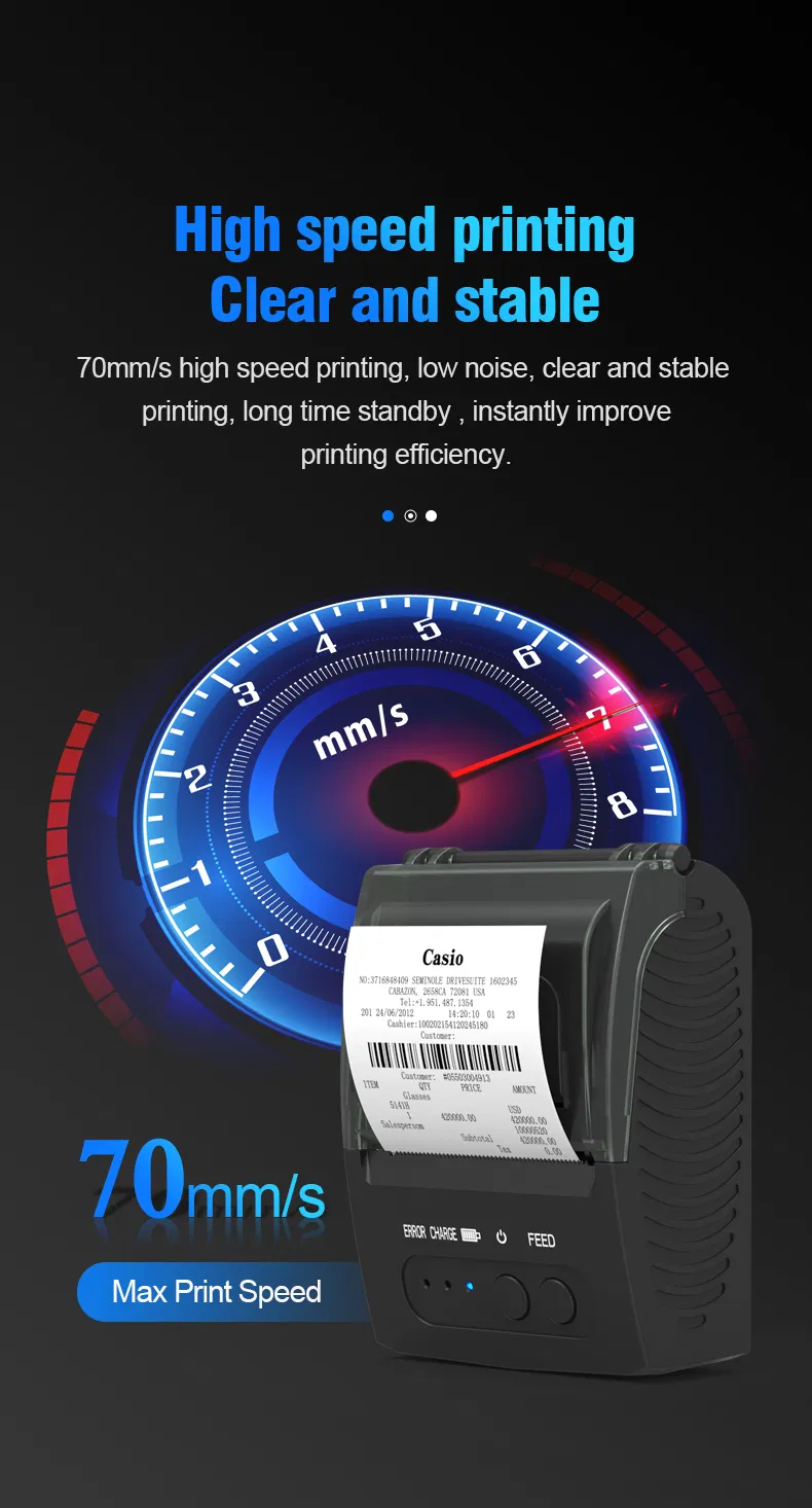 Cheap 58mm Wireless Bluetooth Mobile Receipt Barcode Portable Printer