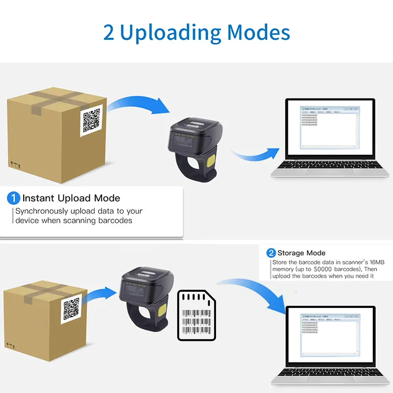 China Manufacturer Smart Bluetooth Mini Qr Code Scanner for Windows PC System