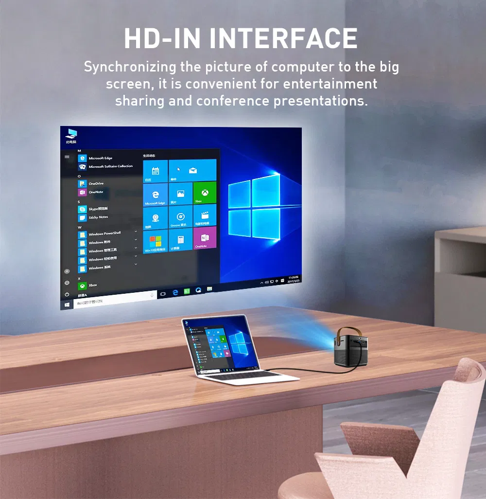 DLP Projector Portable High Definition Cinema 720p Smart Projector for Office Home Business Teaching