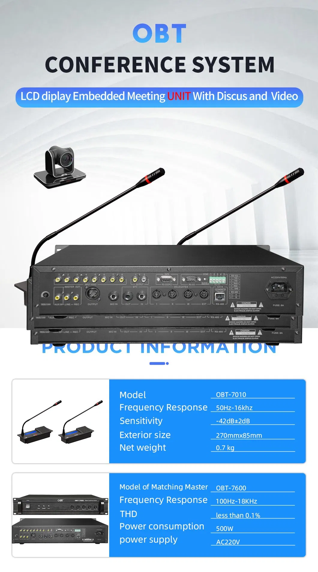 Double Flexible Tubes Dynamic Studio Microphones Conference System Video Condenser Microphone