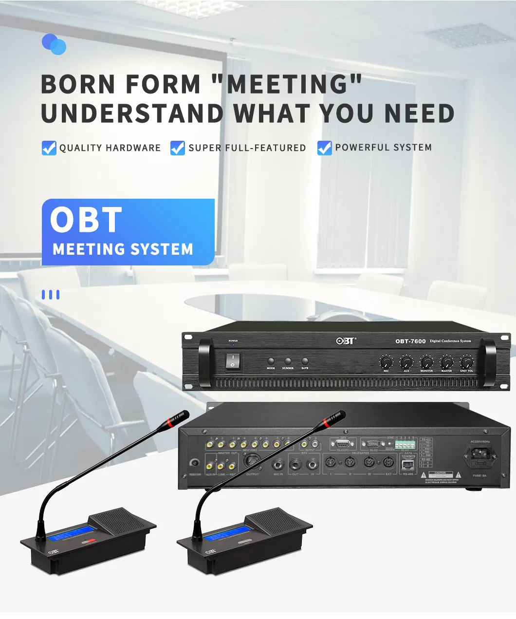 Double Flexible Tubes Dynamic Studio Microphones Conference System Video Condenser Microphone