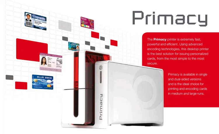 Evolis Primacy Employee Badge Membership Card Single Side ID Card Printer PVC Card Printer