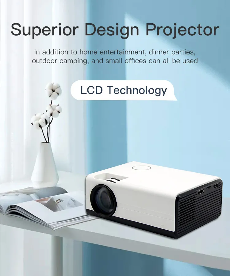 Excel Digital LED Mini Mobile Projector HD 1080P 300 Inch Mini Portable Home Projector