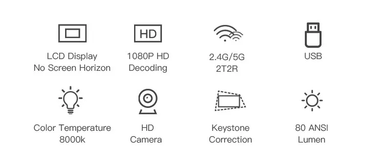 Excel Digital LED Mini Mobile Projector HD 1080P 300 Inch Mini Portable Home Projector