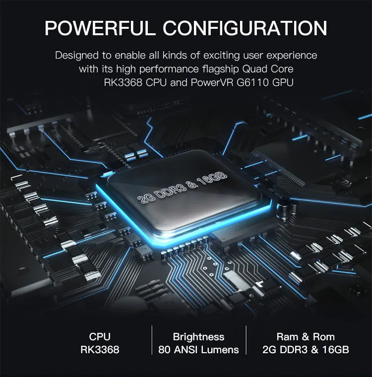 Excel Digital LED Mini Mobile Projector HD 1080P 300 Inch Mini Portable Home Projector