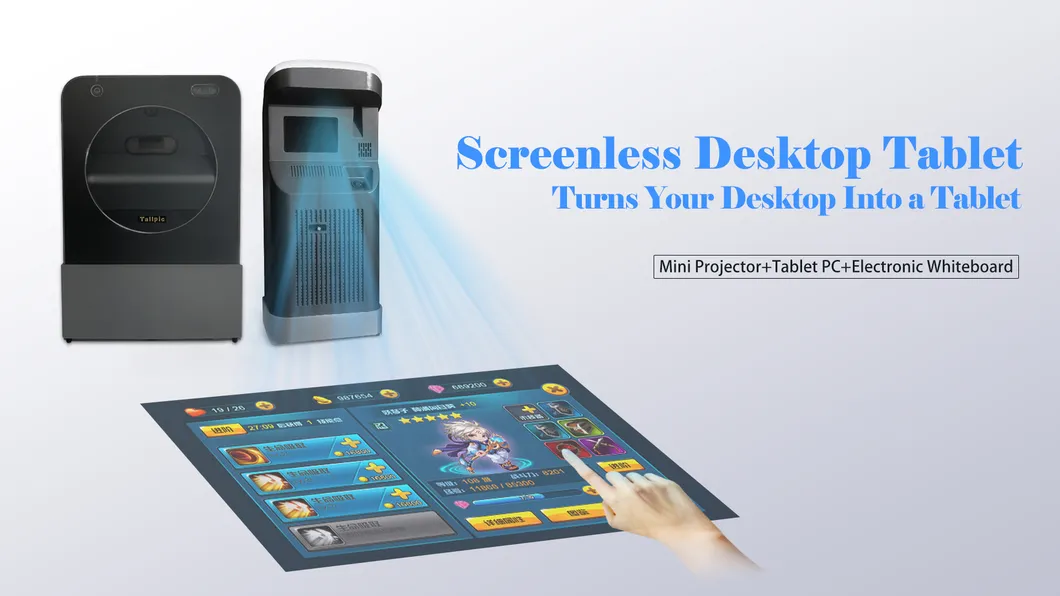 Finger Touch Anywhere Desktop Projector for Office, Home, Bar Use