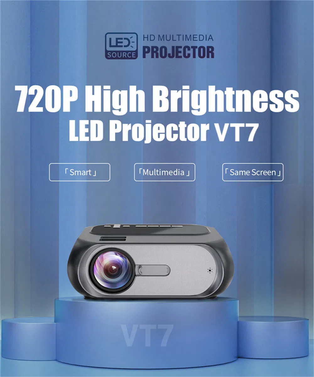 Full HD 1080P Support Fro Wireless Miracast Mini Projector for Home Entertainment