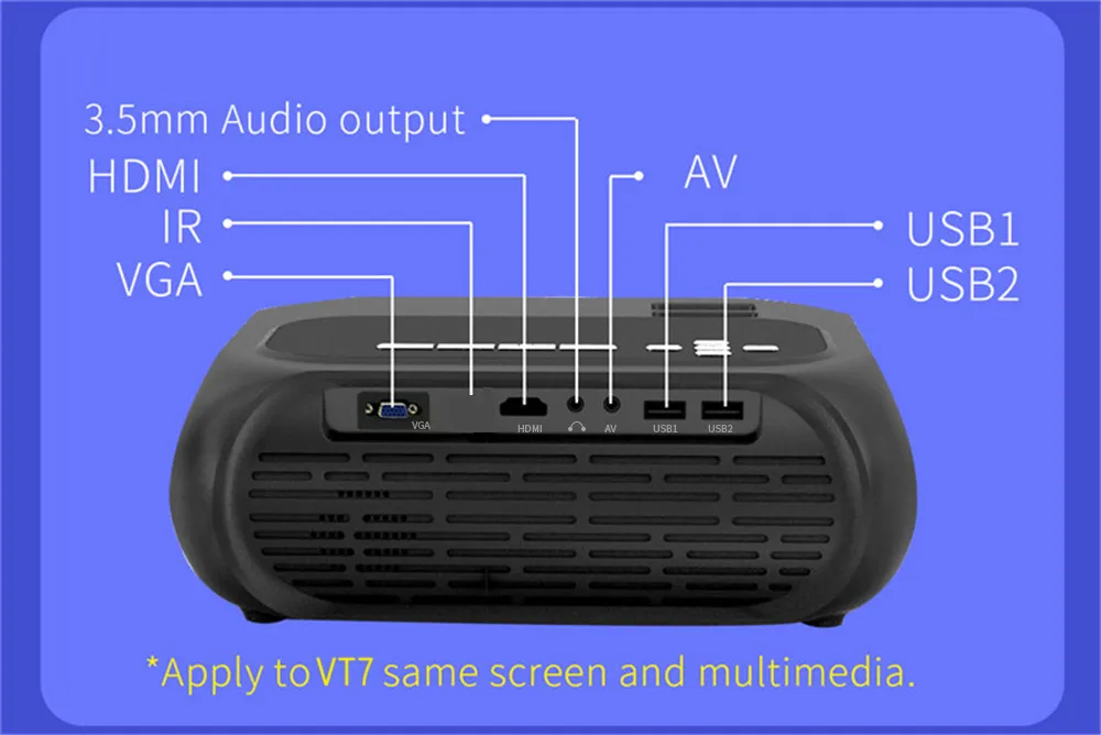 Full HD 1080P Support Fro Wireless Miracast Mini Projector for Home Entertainment