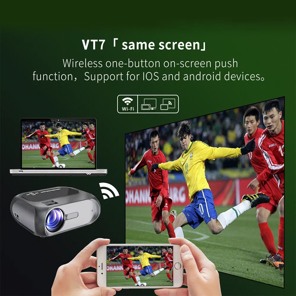 Full HD 1080P Support Fro Wireless Miracast Mini Projector for Home Entertainment