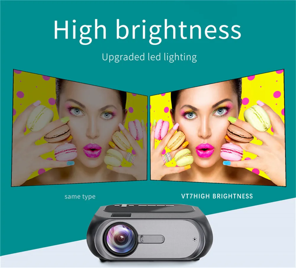 Full HD 1080P Support Fro Wireless Miracast Mini Projector for Home Entertainment