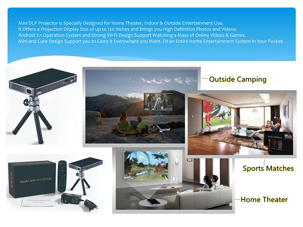 Full HD DLP Mini Projector Home Business Teaching Multifunctional Display Easy to Carry