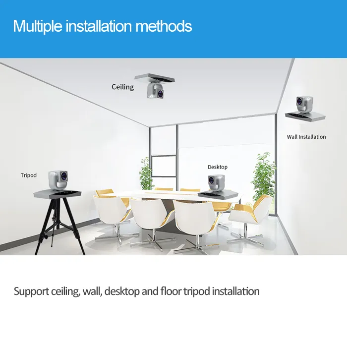 HD PTZ 20X Zoom 1080P@60fps DVI-I USB 2.0 3G-SDI Video Conference Camera