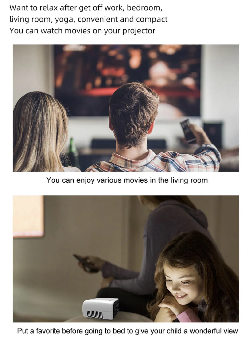 High Quality Mini Projector 480*272p Portable Home Theater Support 1080P