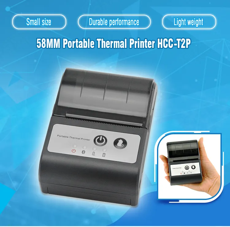 Hot Sale Mini 58mm Bt APP Control DC5V Handheld Mobile Thermal Portable Printer (HCC-T2P)