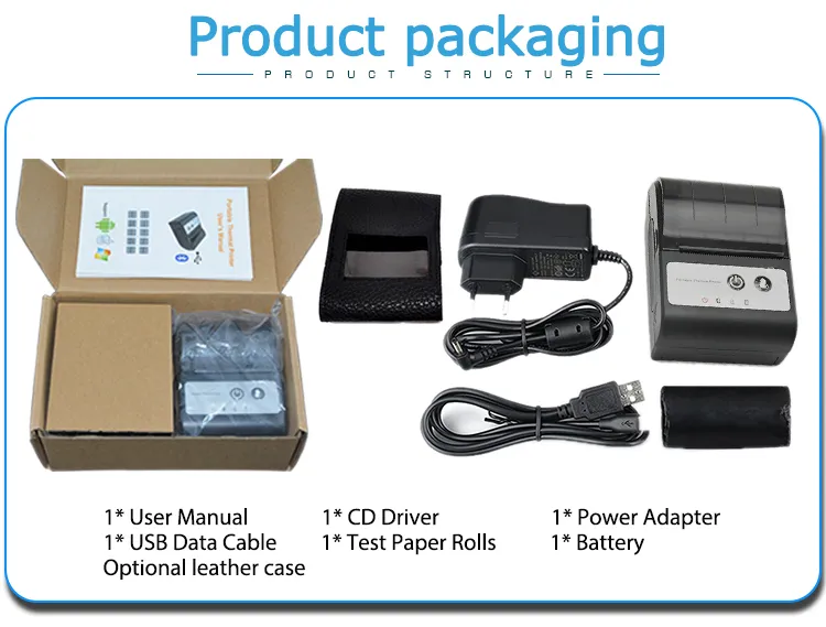 Hot Sale Mini 58mm Bt APP Control DC5V Handheld Mobile Thermal Portable Printer (HCC-T2P)