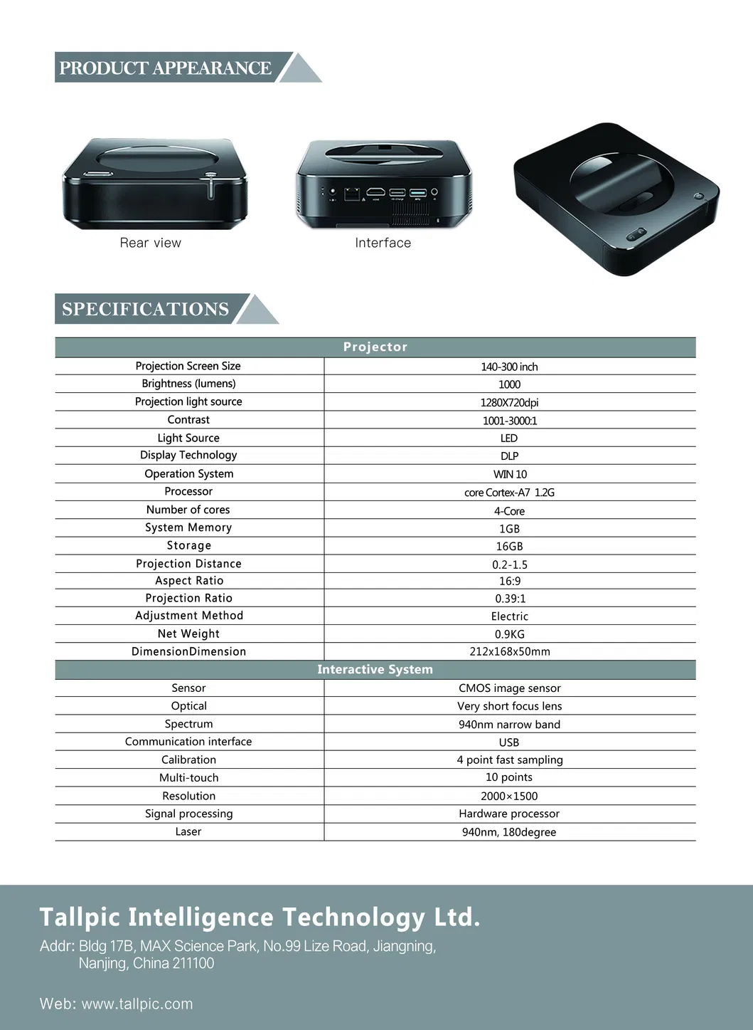 Interactive Projector Multi Touch Anywhere Good Quality Desktop Projector