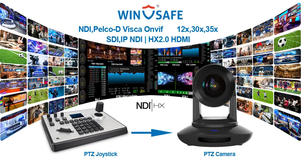 IP 4K 35X Optical Zoom HD Video Conference Ndi PTZ Camera USB3.0 HDMI 3G-SDI Audio Poe