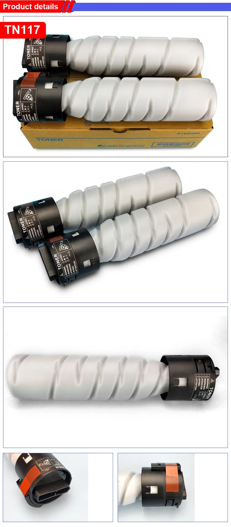 Konica Minolta Tn116/Tn117/Tn118/Tn119 Compatible Toner Cartridge for Copier Bizhub 164/184/195/215/235/7718