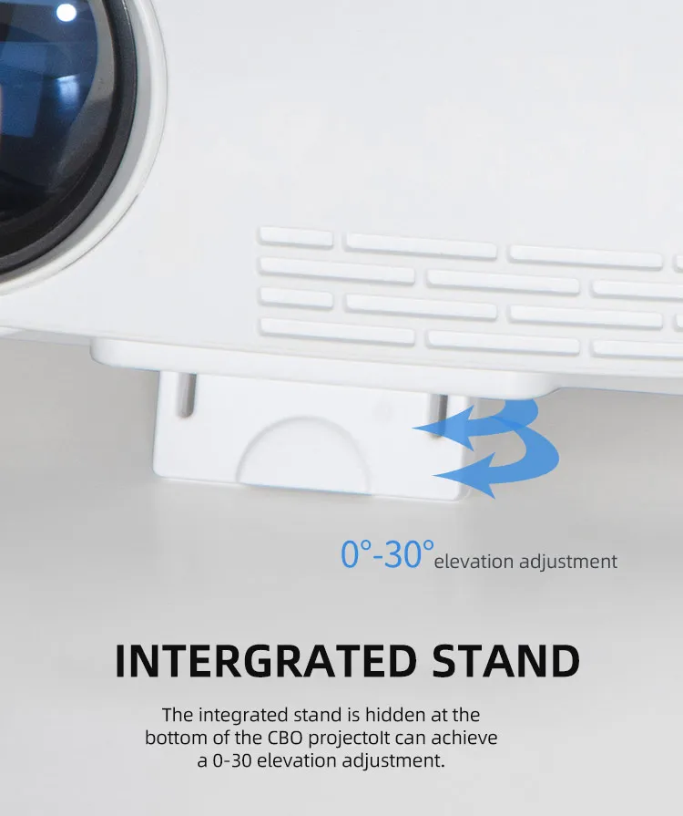 LED Home Theater Video Mini HD Pocket Lien C80 Home Cinema HD Multimedia 1080P White Silver Projector with Cheap Price