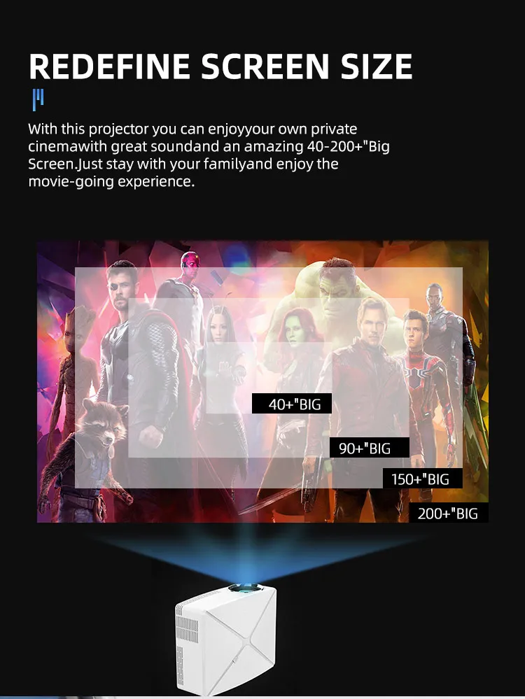 LED Home Theater Video Mini HD Pocket Lien C80 Home Cinema HD Multimedia 1080P White Silver Projector with Cheap Price