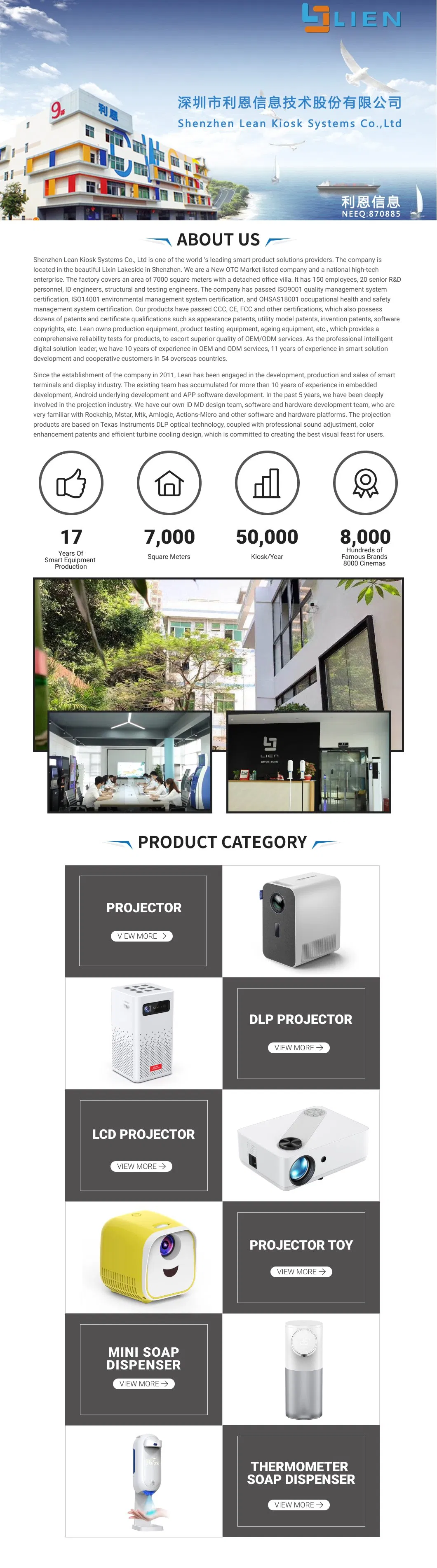 Lien C900 Mini Pocket Smart 4K 3D Cinema Video Projector Android WiFi 3000 Lumens LED DLP Projector