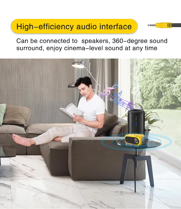 Lien Mini Smart 3D Home Movie Theater Cinema HD LED Portable Pocket Video Projector