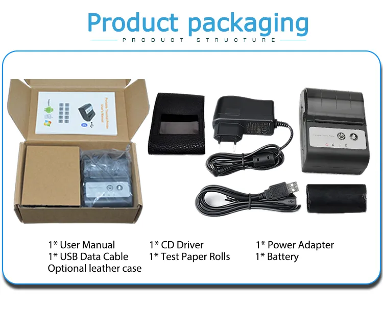 Mini 2 Inch Portable Mobile Bluetooth Thermal Receipt Printer Hcc-T2p