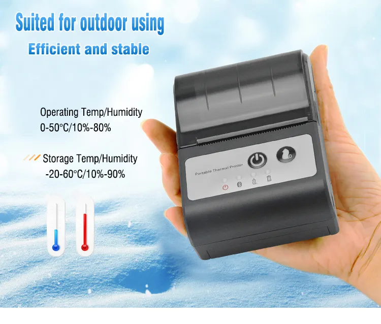 Mini 2 Inch Portable Mobile Bluetooth Thermal Receipt Printer Hcc-T2p