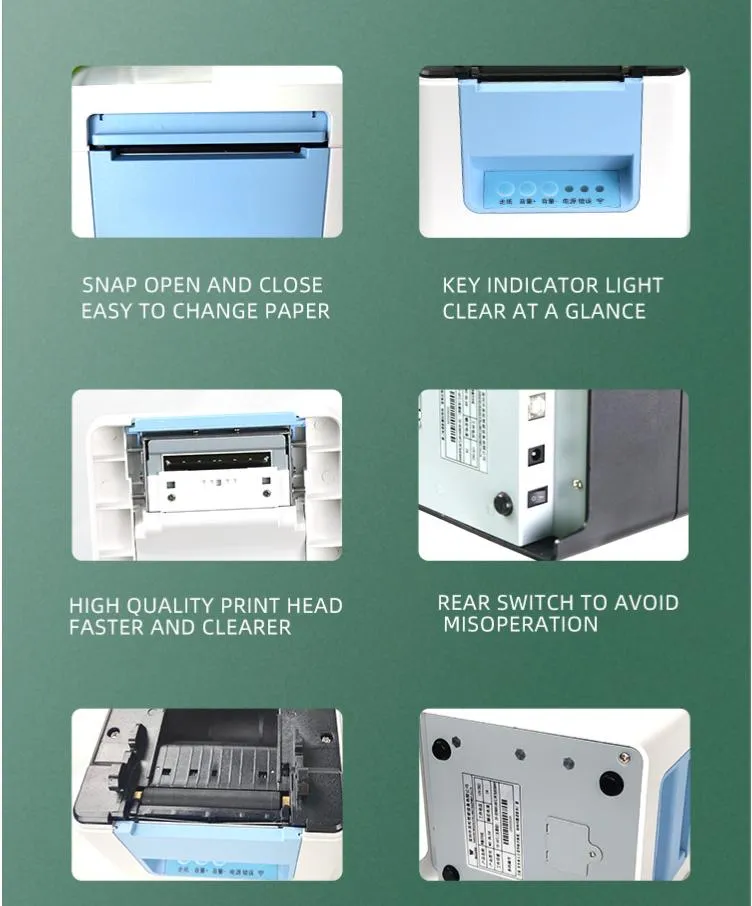 Mini 58mm POS Thermal Receipt Printer with USB/Serial/Bluetooth Interface