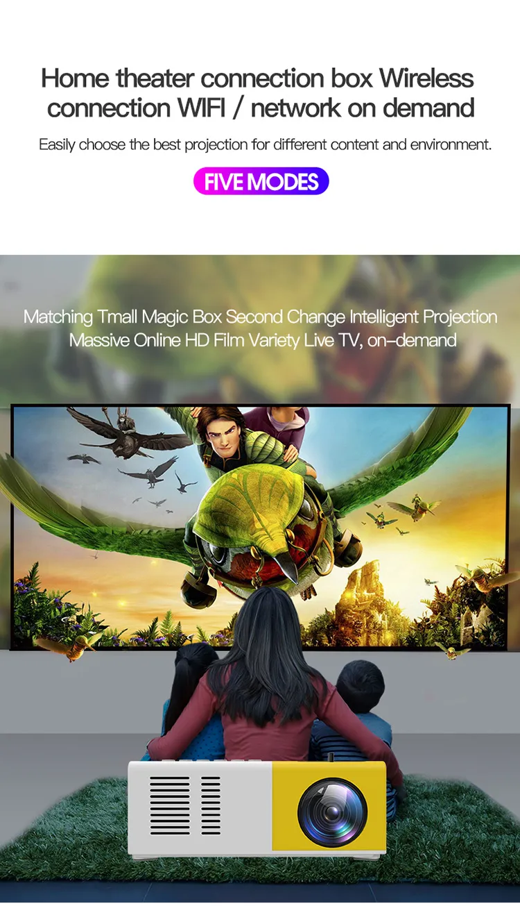 Mini Micro Entertainment Portable Home Wired Screen Projector