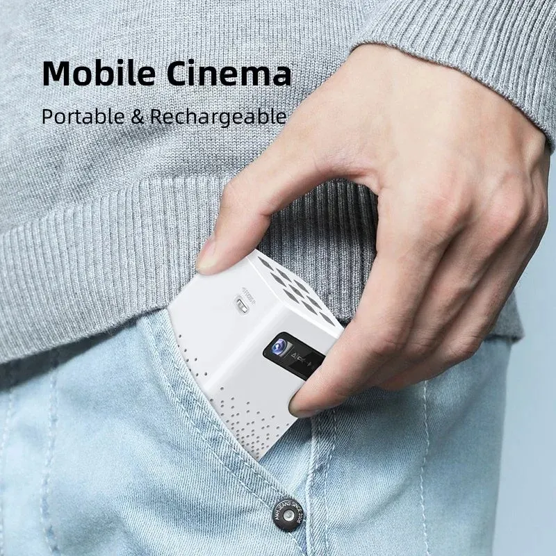 Mini Portable Projector DLP 1080P Smart Android WiFi Bt Quad Core Mobile Phone Projector for Home Theater