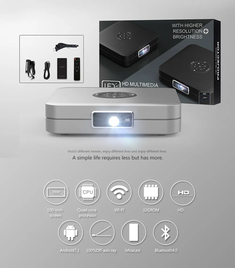 Mini Projector Speaker Capsule Cinema Pocket Anker Nebula DLP Smart Android Wi-Fi Portable