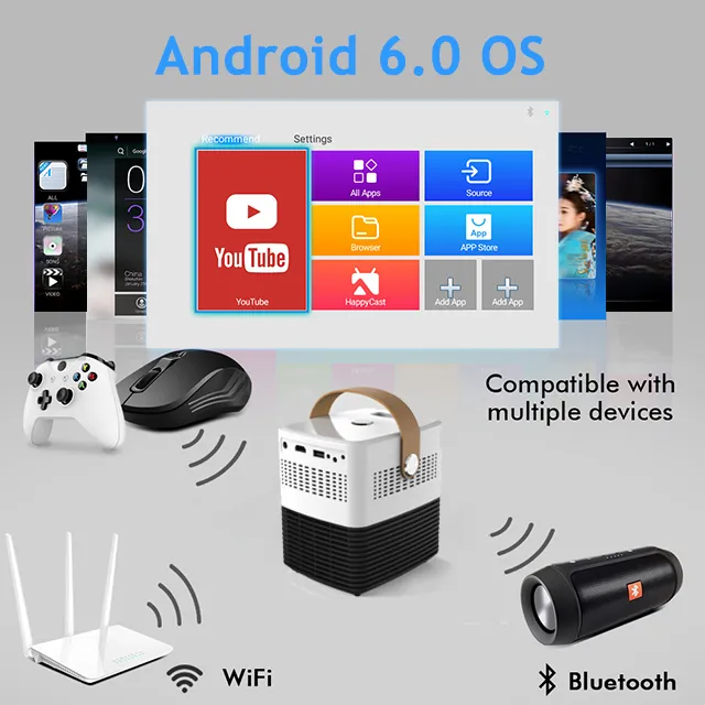 Multimedia Functions Cinema Home Theater LCD Projector Portable LED Projector