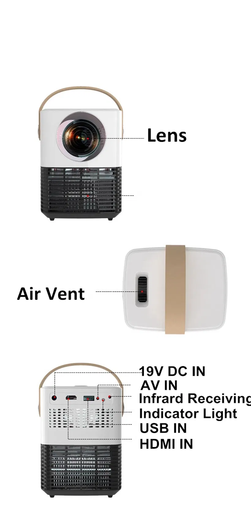 Multimedia Functions Cinema Home Theater LCD Projector Portable LED Projector