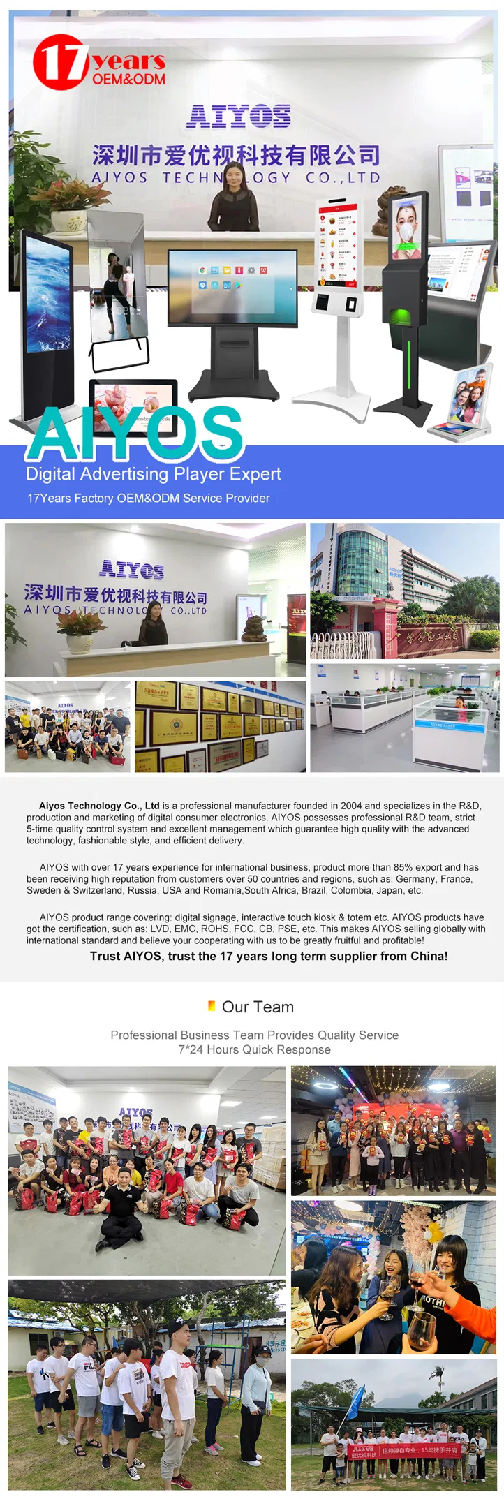 Office Supply LCD Display Touch Screen Writing Whiteboard Portable Interactive Smart Board 55 Inch